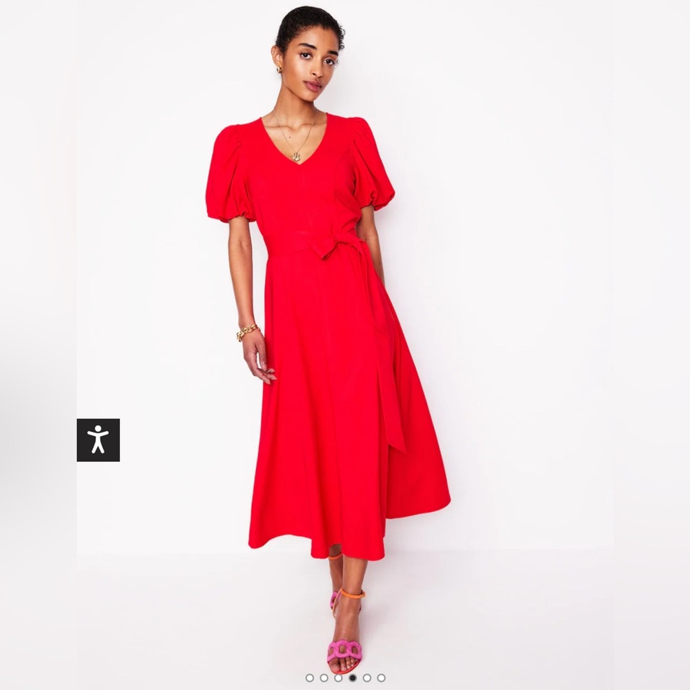 Boden Volume Sleeve Midi Dress
